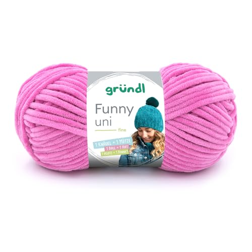 Gründl Wolle Funny Uni - weiche Chenille Wolle zum Häkeln - Kuschelig und hautfreundlich - 100% Polyester - 1 Knäuel 100 g / 120 m - Nadelstärke 5-6 - Fuchsia Gründl Wolle Funny Uni - weiche Chenille Wolle zum Häkeln - Kuschelig und hautfreundlich - 100% Polyester - 1 Knäuel 100 g / 120 m - Nadelstärke 5-6 - Fuchsia von Gründl