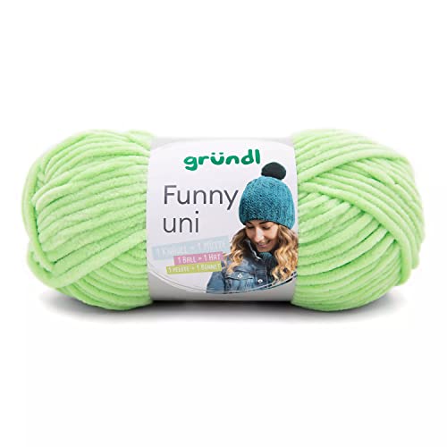 Gründl Wolle Funny uni - weiche Chenille Wolle zum Häkeln - Kuschelig und hautfreundlich - 100% Polyester - 1 Knäuel 100 g / 120 m - Nadelstärke 5-6 - hellgrün Gründl Wolle Funny uni - weiche Chenille Wolle zum Häkeln - Kuschelig und hautfreundlich - 100% Polyester - 1 Knäuel 100 g / 120 m - Nadelstärke 5-6 - hellgrün von Gründl