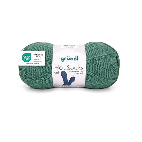 Gründl Wolle Hot Socks uni 100 4-fach - Sockenwolle für 1 Paar Socken - Sockengarn - Weich und hautfreundlich - 75% Schurwolle, 25% Polyamid - 1 Knäuel 100 g / 420 m - Nadelstärke 2,5-3 - tannengrün Gründl Wolle Hot Socks uni 100 4-fach - Sockenwolle für 1 Paar Socken - Sockengarn - Weich und hautfreundlich - 75% Schurwolle, 25% Polyamid - 1 Knäuel 100 g / 420 m - Nadelstärke 2,5-3 - tannengrün von Gründl