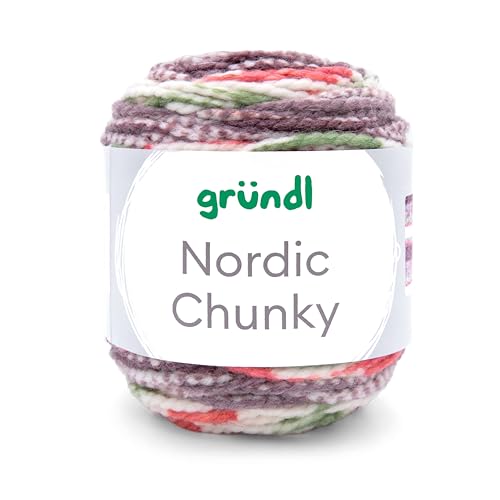 Gründl Wolle Nordic Chunky Farbe 2 | dicke Schnellstrickwolle mit Farbverlauf Norwegermuster | 200g | 80% Polyacryl, 20% Wolle von Gründl