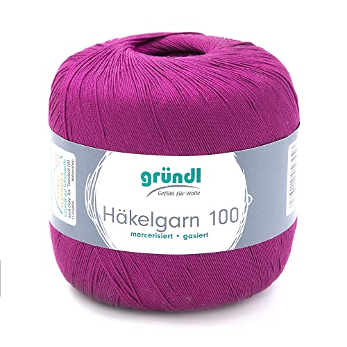 Gründl Häkelgarn 100 Garn, wool, purpur, 566 m von Gründl