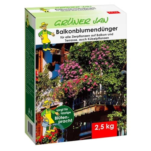 7x 2,5 kg Balkonblumendünger Zierf- & Kübelpflanzen, für reiche Blütenbildung von Grüner Jan