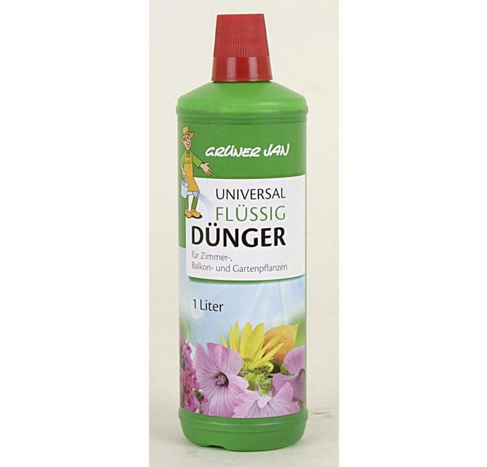 Grüner Jan Pflanzendünger 12x 1L Grüner Jan Flüssigdünger Blumen Zimmer-, Balkon- & Gartenpflanz von Grüner Jan