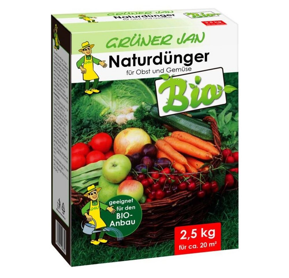 Grüner Jan Pflanzendünger 7x 2,5 kg Grüner Jan Bio-Naturdünger Obst & Gemüse Bio-Anbau, für ca. von Grüner Jan