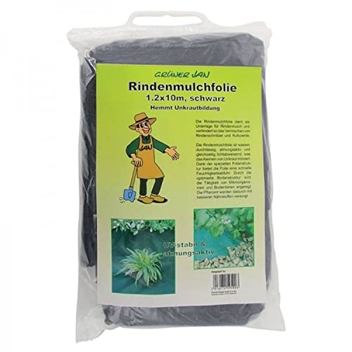 Rindenmulchfolie 10mx1,2m Gartenvlies Wasserdurchlässig Beetfolie schwarz atmungsaktiv lichtabweisend Beet Folie Hochbeet Beetfolie gegen Unkraut Unkrautfolie Unkrautvlies für Rindenmulch Plane von BURI