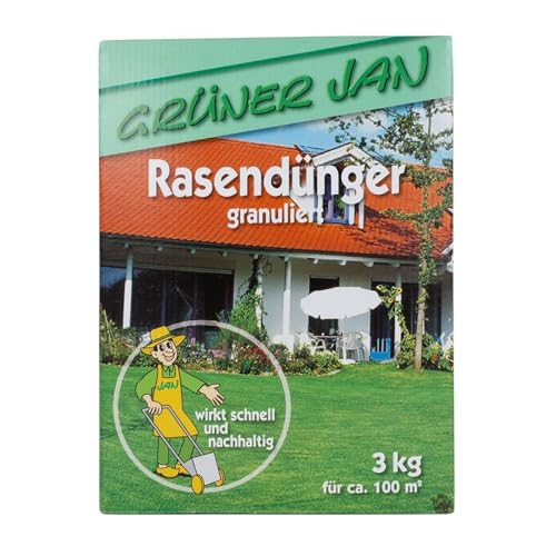 Grüner Jan Spezial Rasendünger granuliert 3kg Spezialdünger 100m² Rasen Dünger von Grüner Jan