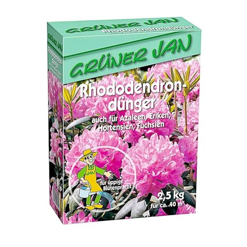 Rhododendrondünger 2,5 kg Rhododendron Azaleen Hortensien Eriken Fuchsien Dünger von Grüner Jan