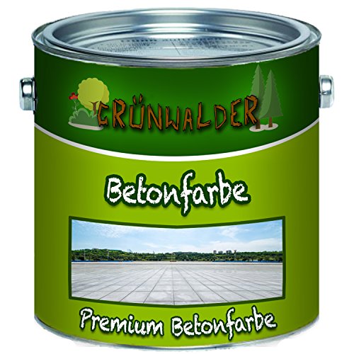 Grünwalder Betonfarbe Bodenfarbe premium Fassadenfarbe hoch-elastische und hochlichtecht für Innen- und Außenbereich (2,5 L, Lichtgrau RAL 7035) von Grünwalder