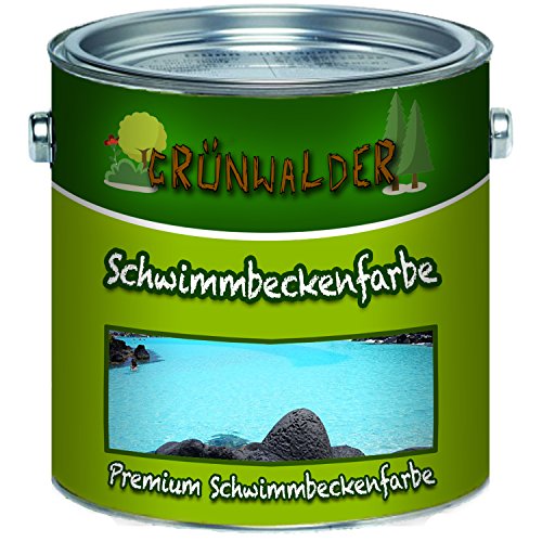 Grünwalder PREMIUM 2K Schwimmbeckenfarbe/Poolfarbe für GFK, Kunststoff und Polyester inkl. Härter 2 Komponenten in Blau Weiß Grün Grau Lichtgrau Anthrazitgrau Seegrün Farbauswahl (10 L, Lichtgrau) von Grünwalder