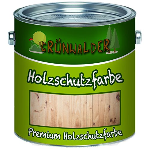 Grünwalder Wetterschutzfarbe premium Holzschutzfarbe hochdeckende Holz-Farbe (1 L, Weiß) von Grünwalder