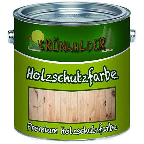 Grünwalder Wetterschutzfarbe premium Holzschutzfarbe hochdeckende Holz-Farbe (2,5 L, Dunkelbraun) von Grünwalder