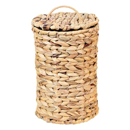 Grugoods Wicker Mülleimer mit Deckel handgeflochtene natürliche Wasserhyazinthe Mülleimer Rattan Badezimmer Mülleimer kleine geflochtene Mülleimer für Büro Hyazinthe Papierkorb für Haus Küche Grugoods Wicker Mülleimer mit Deckel handgeflochtene natürliche Wasserhyazinthe Mülleimer Rattan Badezimmer Mülleimer kleine geflochtene Mülleimer für Büro Hyazinthe Papierkorb für Haus Küche von Grugoods