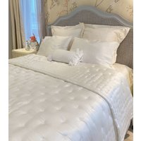 Luxus Seidensatin Bettwäsche, Seiden Bettwäsche Set Queen Handgefertigt, Silk Comforter Cover von GruhomeVN