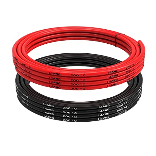 Gruiqrd 14 Gauge Silikon Draht 6 Meter 2,07mm² 14AWG (3 Meter Schwarz und 3 Meter Rot) Weich und Flexibel Niedrige Impedanz von Gruiqrd