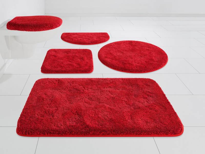 Grund Badematte Melos, Badvorleger, Badezimmer Teppich, sehr weich, Höhe 27 mm, rutschhemmend beschichtet, fußbodenheizungsgeeignet, Kunstfaser, rechteckig, melierte Optik, sehr weicher Flor, Melange-Effekt, Made in Europe von Grund