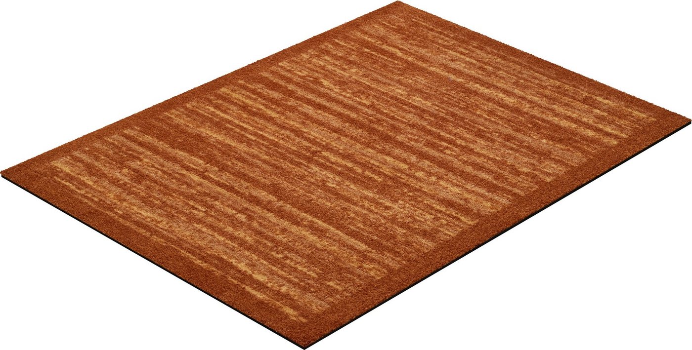 Fußmatte Hamada, Grund, rechteckig, Höhe: 8 mm, In- und Outdoor geeignet, Schmutzfangmatte mit Bordüre, waschbar, den von Grund