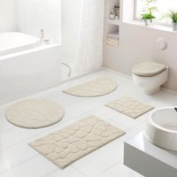 Grund Badematte "Ashtar, Badvorleger, Badezimmer Teppich, 3D-Design", rutschhemmend beschichtet, schnell trocknend, Hoch-Tief-Design mit organischer Steinoptik, Made in Europe von Grund