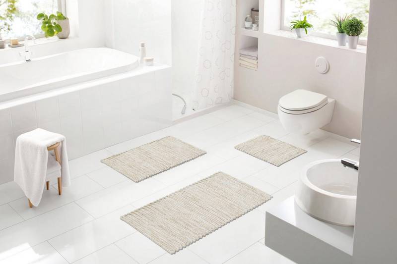 Grund Badematte Leonie, Höhe 15 mm, beidseitig nutzbar, fußbodenheizungsgeeignet, Baumwolle, Polyester, rechteckig, meliertes Design, strapazierfähig Grund Badematte Leonie, Höhe 15 mm, beidseitig nutzbar, fußbodenheizungsgeeignet, Baumwolle, Polyester, rechteckig, meliertes Design, strapazierfähig von Grund