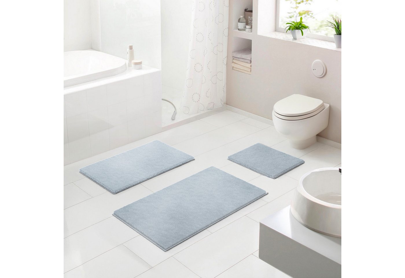 Grund Badematte Molena, Höhe 28 mm, rutschhemmend beschichtet, fußbodenheizungsgeeignet, Polyester, rechteckig, Hoher LUXURYSOFT-Flor aus Polyester, 5 Jahre Garantie von Grund