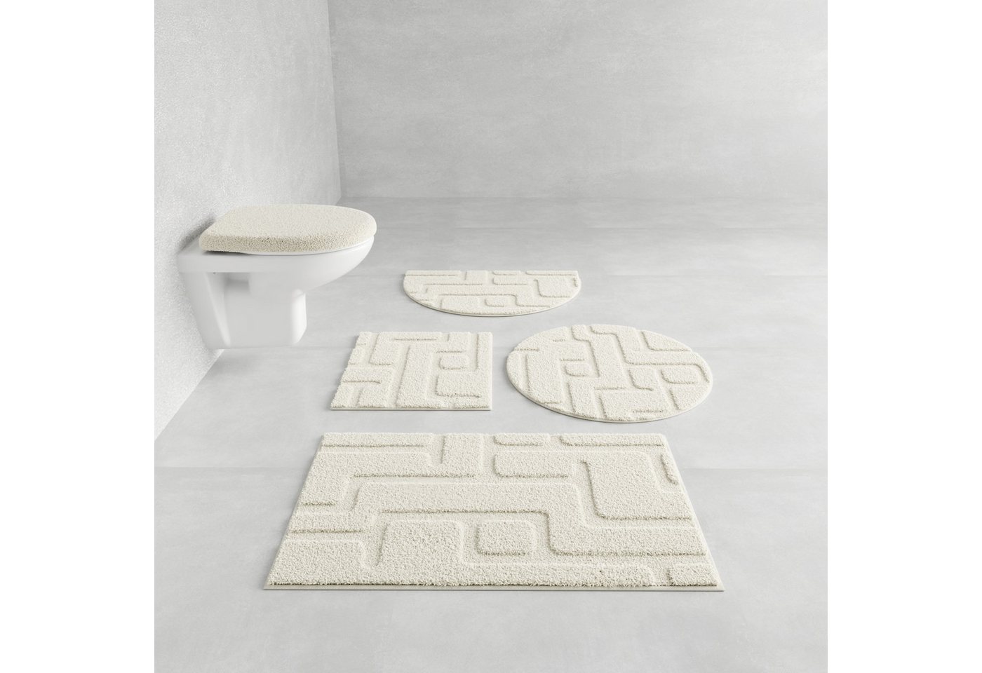 Grund Badematte Riana, Badvorleger, Badezimmer Teppich, sehr weich, Höhe 20 mm, rutschhemmend beschichtet, schnell trocknend, Polyester, rechteckig, Modernes Design mit Linien in Hoch-Tief-Struktur, Made in Europe Grund Badematte Riana, Badvorleger, Badezimmer Teppich, sehr weich, Höhe 20 mm, rutschhemmend beschichtet, schnell trocknend, Polyester, rechteckig, Modernes Design mit Linien in Hoch-Tief-Struktur, Made in Europe von Grund