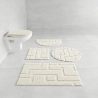 Grund Badematte "Riana, Badvorleger, Badezimmer Teppich, sehr weich", rutschhemmend beschichtet, schnell trocknend, Modernes Design mit Linien in Hoch-Tief-Struktur, Made in Europe von Grund
