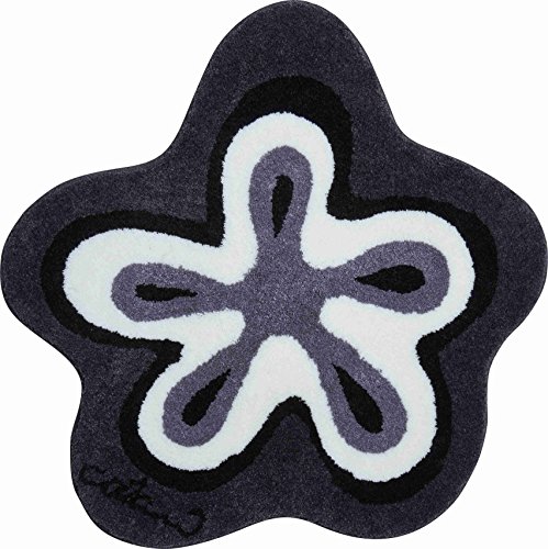 Grund COLANI Exklusiver Designer Badteppich 100% Polyacryl, ultra soft, rutschfest, ÖKO-TEX-zertifiziert, 5 Jahre Garantie, Colani 1, Badematte 120 cm rund, anthrazit von Grund