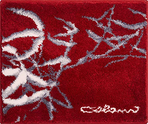 Grund COLANI Exklusiver Designer Badteppich 100% Polyacryl, ultra soft, rutschfest, ÖKO-TEX-zertifiziert, 5 Jahre Garantie, Colani 23, WC-Vorlage o.A. 50x60 cm, red von Grund