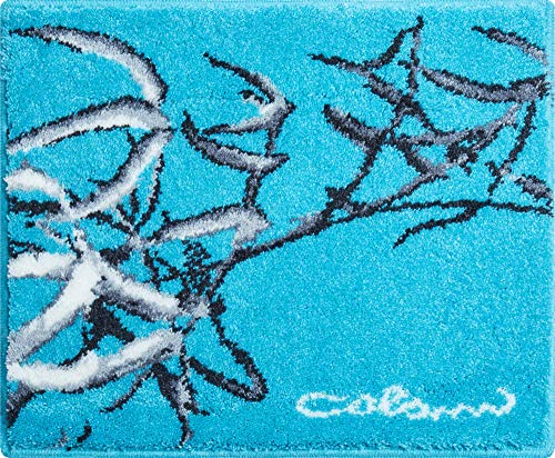 Grund COLANI Exklusiver Designer Badteppich 100% Polyacryl, ultra soft, rutschfest, ÖKO-TEX-zertifiziert, 5 Jahre Garantie, Colani 23, WC-Vorlage o.A. 50x60 cm, türkis von Grund