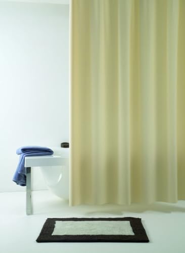 Grund Duschvorhang Anti-Schimmel, Wasserdicht Vorhang an Badewanne, Soft Vinyl, Allura, Duschvorhang 20x200 cm, beige von Grund