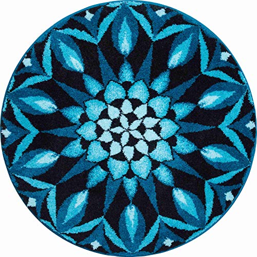 Grund ERKENNTNIS-Mandala runde ø 80 cm, türkis Badteppich, Kunstfaser, 80 x 12 x 1,8 cm von Grund