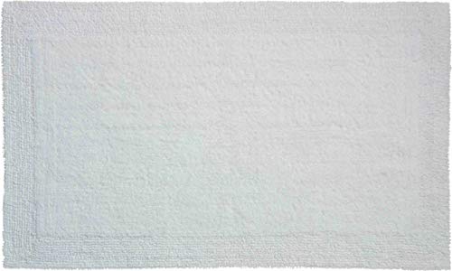 Grund organisch & beidseitig verwendbar Badteppich 100% Bio-Baumwolle, ultra soft, ÖKO-TEX-zertifiziert, 5 Jahre Garantie, LUXOR, Badematte 50x80 cm, weiss, Weiß von Grund