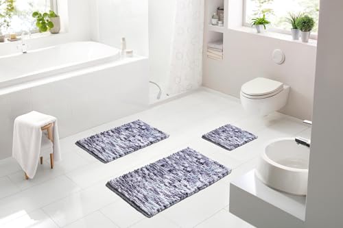 Punto Badteppich 70x120 cm Silber grau von Grund