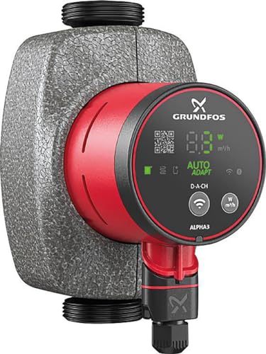 Grundfos Alpha3 HE-Umwälzpumpe 32-40 180 mm mit Bluetooth und Autoadapt Funktion 99371943 von Grundfos