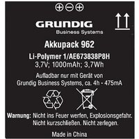 Grundig - Akku 962 Li-Polymer 1.000 mAh 962 Li-Polymer 1.000 mAh von Grundig