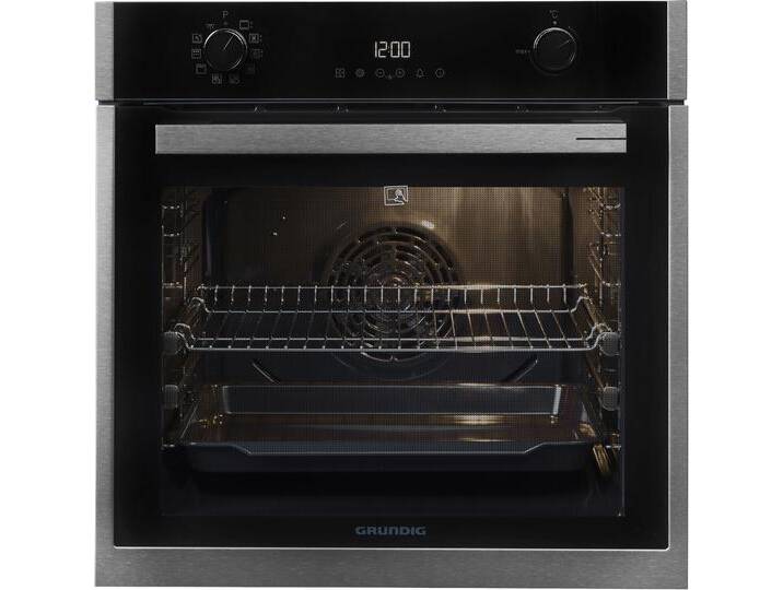 GRUNDIG Pyrolyse Backofen GEBM19300DXMPF , A+ (A+++-D), grau (schwarz inox), Backöfen, CoolTouch Door von Grundig