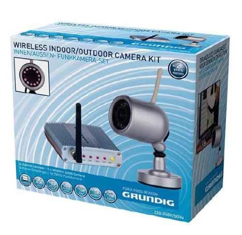 Grundig 72789 Indoor/Outdoor Kamera Set mit USB-Empfanger (2-teilig, CMOS-Sensor, 13-Infrarot LED, Range bis 100m) von GRUNDIG