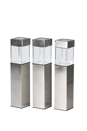 Grundig 871125290048 Lampe Solar, quadratisch, Stahl, 3 Stück, weiß, 5.5 x 5.5 x 39 cm Grundig 871125290048 Lampe Solar, quadratisch, Stahl, 3 Stück, weiß, 5.5 x 5.5 x 39 cm von GRUNDIG
