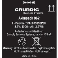 Grundig - Akku 962 Li-Polymer 1.000 mAh 962 Li-Polymer 1.000 mAh von Grundig