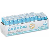 Alkaline-Batterien-Set 24 Stück AA/12 Stück aaa - Grundig von Grundig