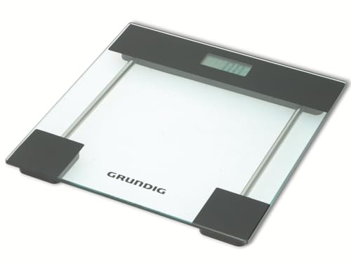 Grundig Digitale Badezimmerwaage - Personenwaage - Gehärtetes Glas - Max. 180 kg - Kilos, Pounds, Stones - Inkl. 2x AAA von GRUNDIG