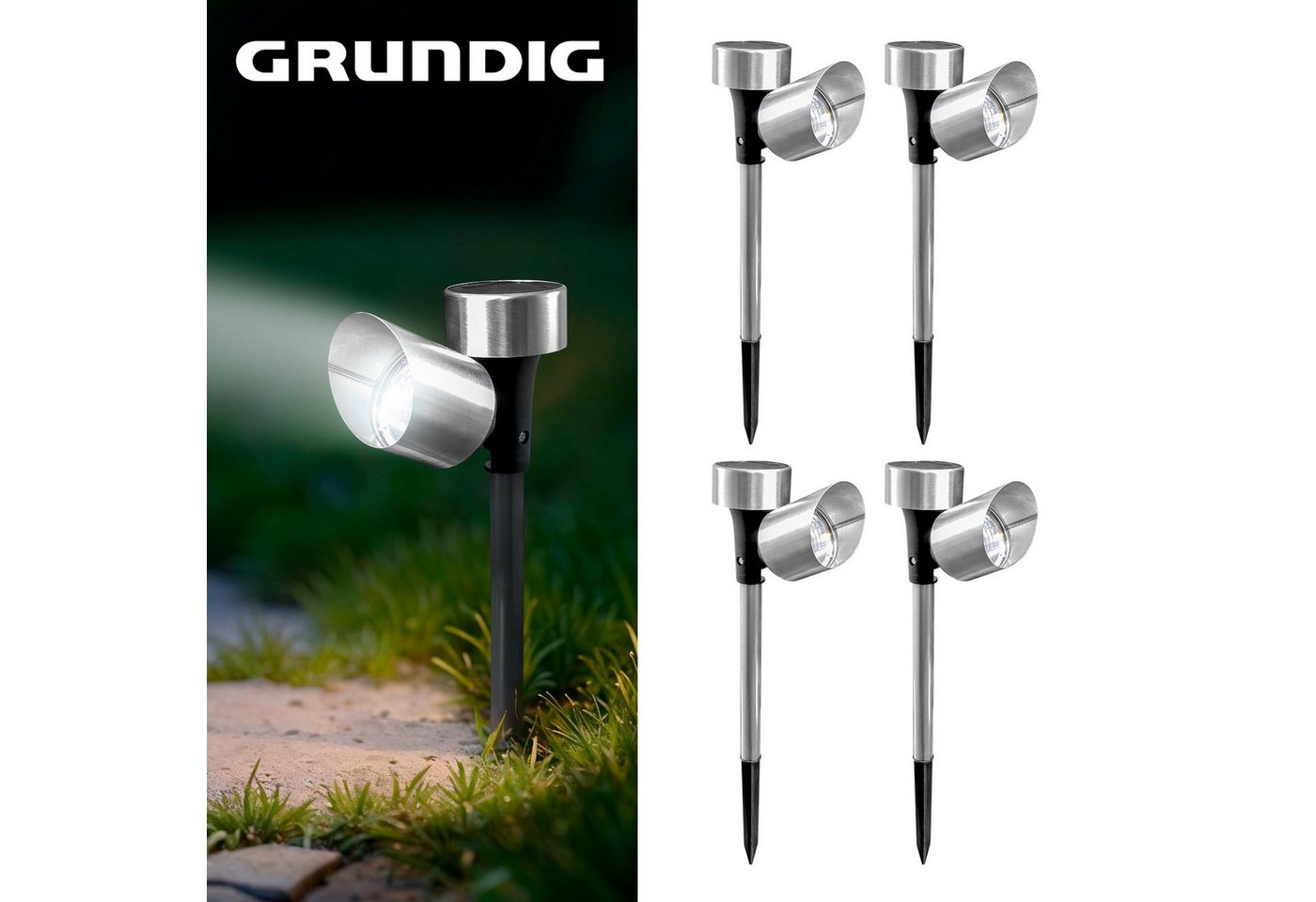 Grundig LED Gartenleuchte Solarstrahler, LED fest integriert, Beleuchtung für Einfahrt und Wege Grundig LED Gartenleuchte Solarstrahler, LED fest integriert, Beleuchtung für Einfahrt und Wege von Grundig