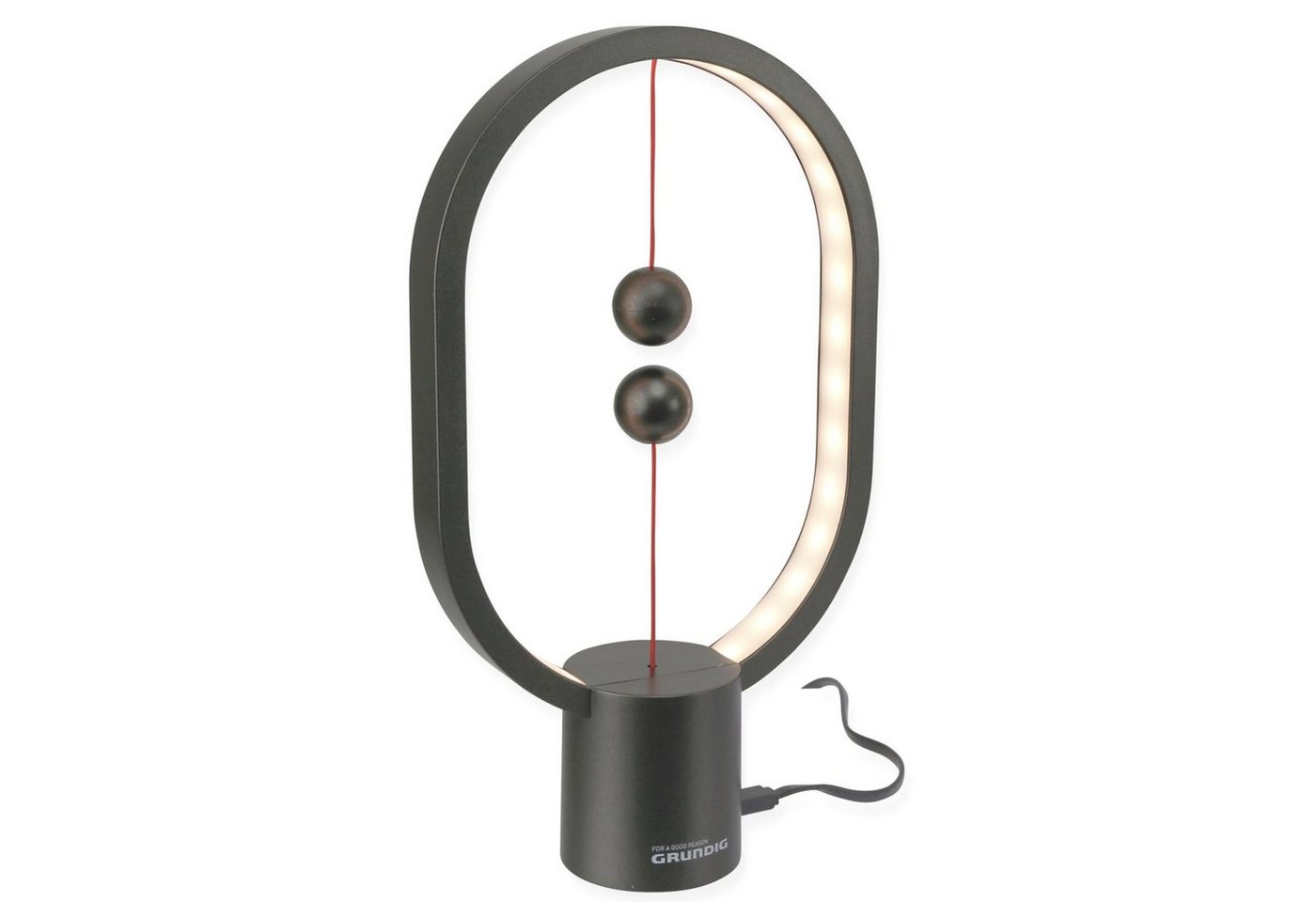 Grundig LED Nachttischlampe Balance Lampe Tischlampe, LED fest integriert, Schwarz USB-C 5W 4V von Grundig