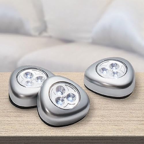 Grundig LED Spots 5 Stück - Schrankbeleuchtung - Touch Lampe - Batteriebetrieben - Selbstklebend - Kunststoff - Silber von GRUNDIG