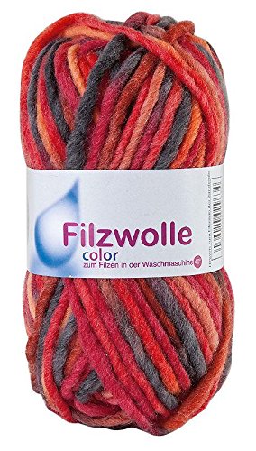 Gründl Filzvlies Garn, Wolle, 50 g, Kirsche 21 von Gründl