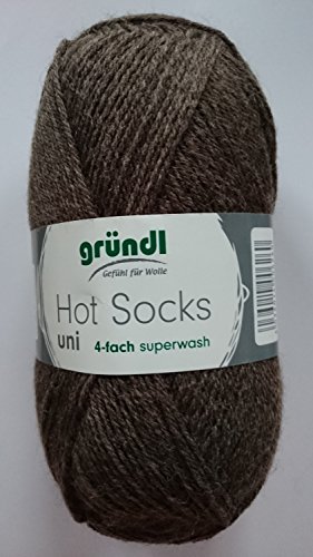 Grundl Strumpfwolle Hot Socks Uni 50, 50g, Fb. 10 von Gründl