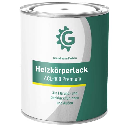 GRUNDMANN Heizkörperlack - 0,7 Kg - Grau - Heizungslack, Heizungsfarbe, Heizkörperfarbe, Acryllack - ACL 100 - RAL 7016 Anthrazit von Grundmann Farben