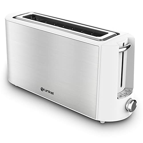 Grunkel - Extra breiter Toaster mit 6 Bräunungsstufen und herausnehmbarer Krümelschublade, Aufwärmen, Auftauen und Abbrechen (Einzelschlitz) von Grunkel