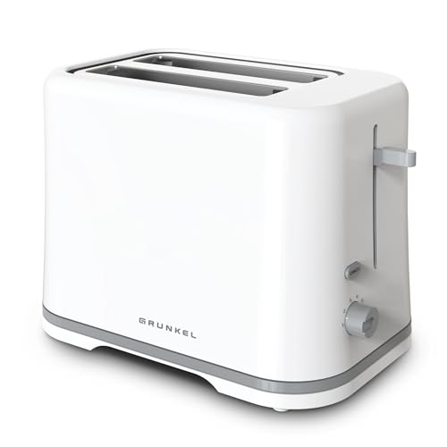 Grunkel - TSB-EASYTOAST - Double slot toaster with electronic 6-stage browning control - Shut-off function, crumb drawer and cable rewind - 870 W - white von Grunkel