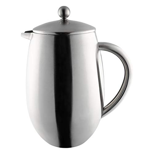 Café Olé Doppelwandiger, Bauchiger Kaffeebereiter aus hochwertigem Edelstahl 18/10 – Satiniert, 12 Mokkatassen, 1500ML, 1.5L, Steel, BFD-12S Café Olé Doppelwandiger, Bauchiger Kaffeebereiter aus hochwertigem Edelstahl 18/10 – Satiniert, 12 Mokkatassen, 1500ML, 1.5L, Steel, BFD-12S von Café Olé