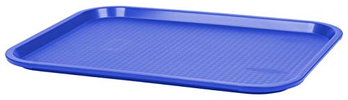 Grunwerg P-1418BL/6 6er Set Fast Food Essentablett aus Kunststoff – Rechteckig, Blau, 18“ x 14“, Plastik von Grunwerg